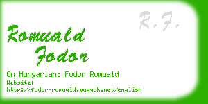 romuald fodor business card